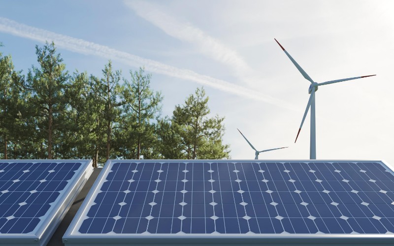 solar panel and wind energy generator